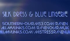1270-Silk Dress and Blue Lingerie