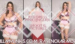 1613-Red Dress and Pink Lingerie