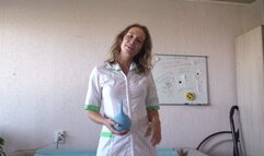 Sexy nurse pleasure herself