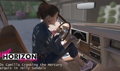 90s Camilla Cranking the Mercury Marquis in Jelly Sandals 720p