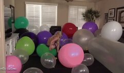 18yo Cutie POPS BALLOONS with Nails, High Heels & a Pen! Then Rides a Giant Grand MOAB!! 4K Version!