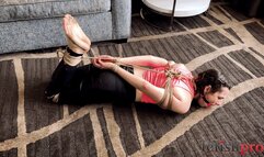 Ziva Fey Alone and Barefoot in an Inescapable Rope Hogtie