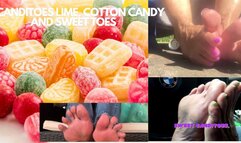 CANDITOES "MIXED CANDITOES" LIME GREEN, PINK COTTON CANDY AND MORE! ASSORTED TOES! WMV