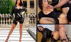 ALYSA AIME LE CUIR ET LES BAS NYLON