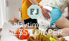 Playtime in a messy diaper