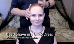 Head Shave in a Black Dress