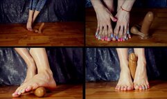 Footjob with oil on huge dildo! Foot fetish, bare feet, close ups, oil !