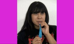 eRica drinks gross cum out of condom with a straw!