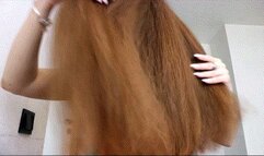 Nice shiny and silky hair tease